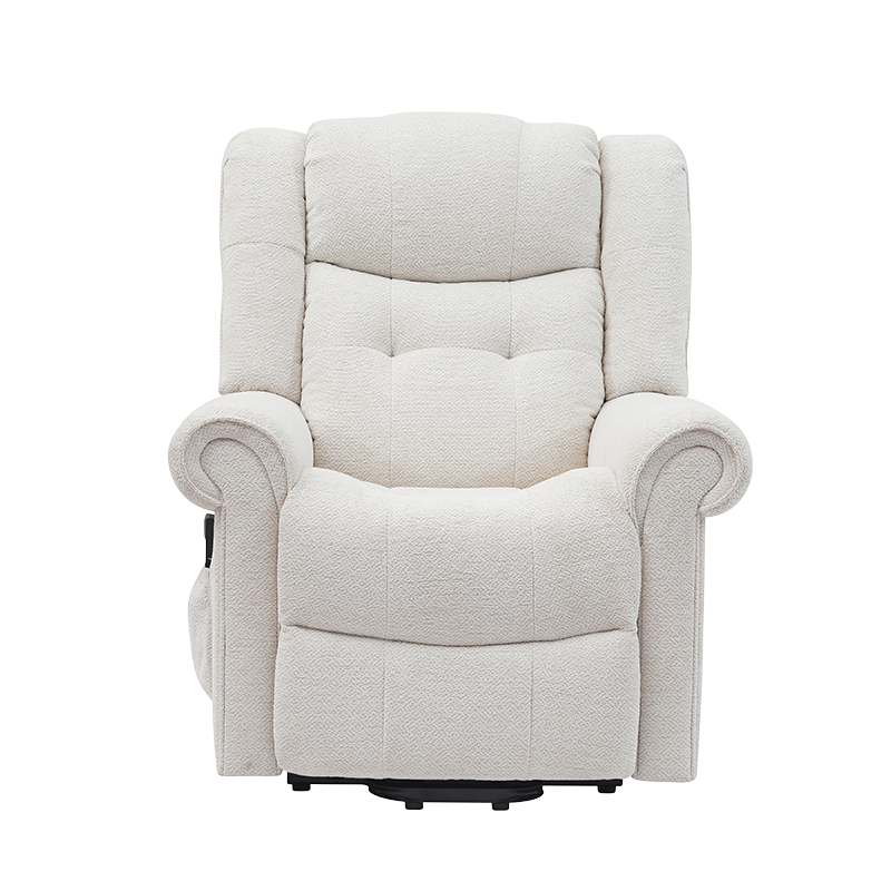 เก้าอี้ปรับเอน Chenille Power Lift สำหรับผู้สูงอายุพร้อมระบบนวดสั่นสะเทือนและความร้อน