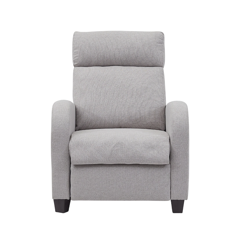 โฮมเธียเตอร์ที่นั่ง Lumbar Support Overstuffed ฟองน้ำความหนาแน่นสูง Push Back Recliners เก้าอี้สำหรับห้องนั่งเล่น