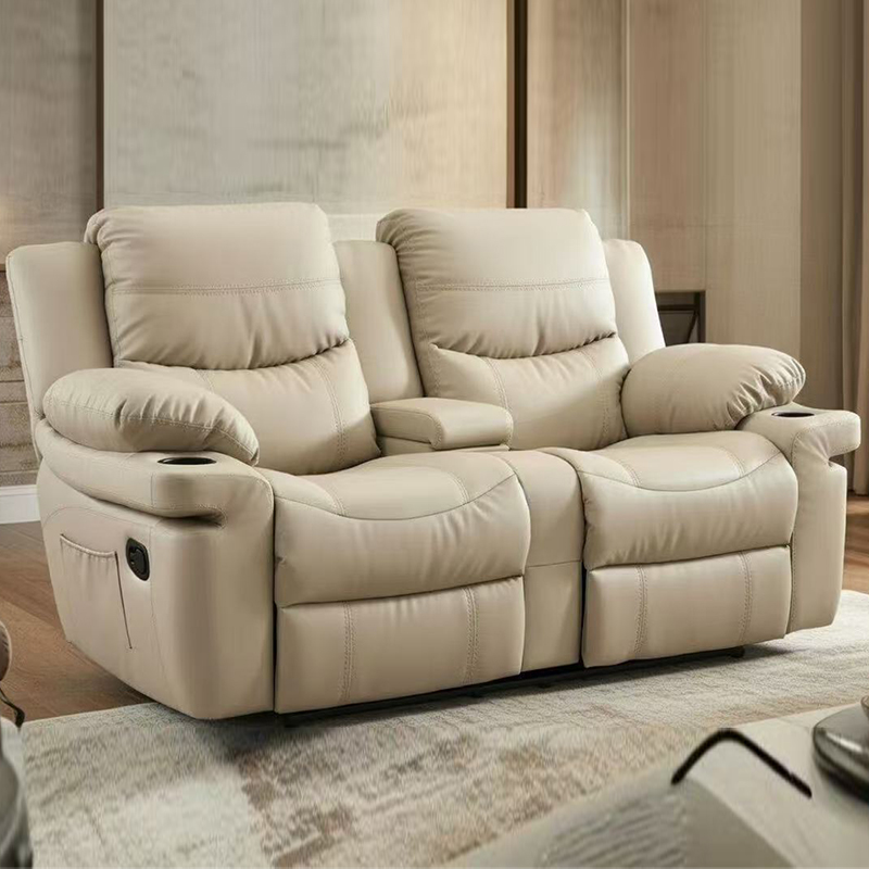 เก้าอี้ปรับเอนเบาะหนังแบบแมนนวล Motion Loveseat